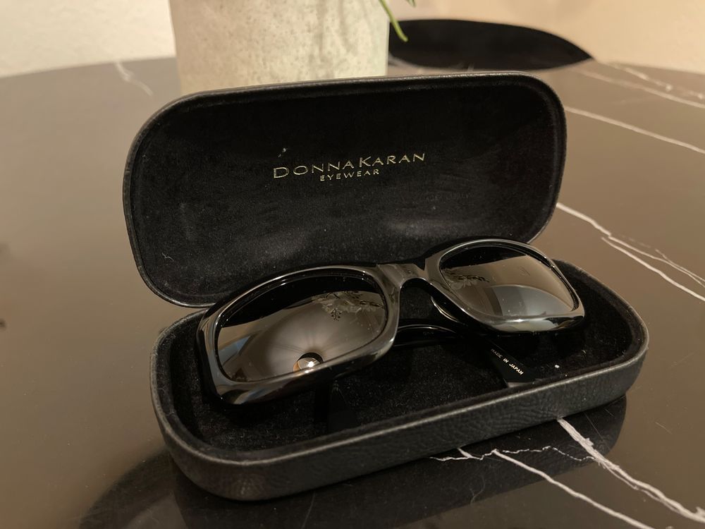 Lunettes De Soleil EPOKHE Avec étui Cuir Japonais - Verres Marron, Monture Noire, Occasion Très Bon état