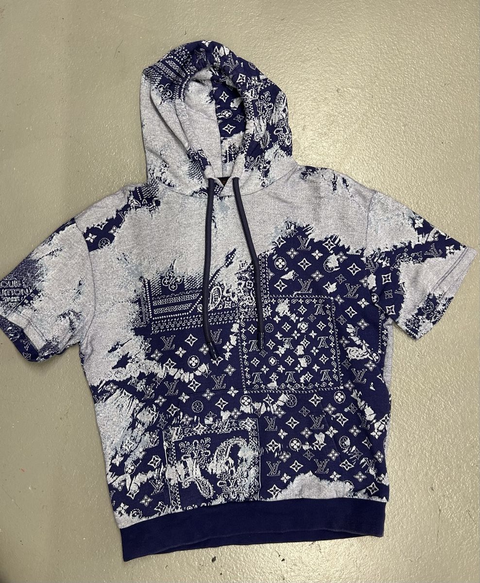 Louis Vuitton Pulls & Sweat-shirts: Louis Vuitton Kapuzenpullover kurzarm blau gemustert – D'occasion à Oetwil am See par ani_7x9l