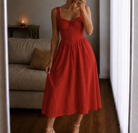 Kleid rot Sommerkleid A-Linie Grösse S neuwertig