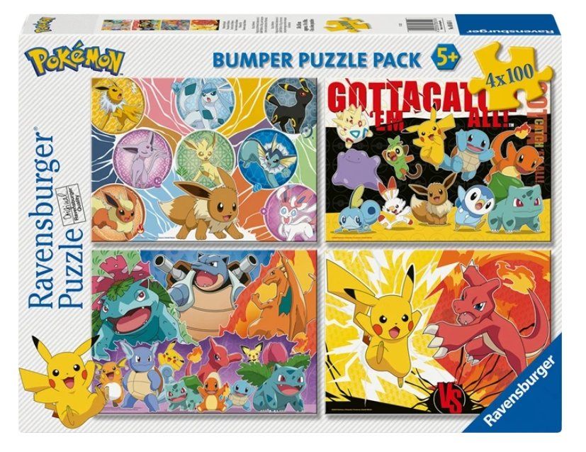 Ravensburger Puzzle: Ravensburger Puzzle 4 x 100 Teile Pokémon – Nuovo e nell'imballaggio originale da Oensingen venduto da Liquidations-Shop