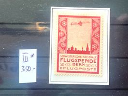 Flugpostvorläufer III* Bern mit leichter Signaturspur