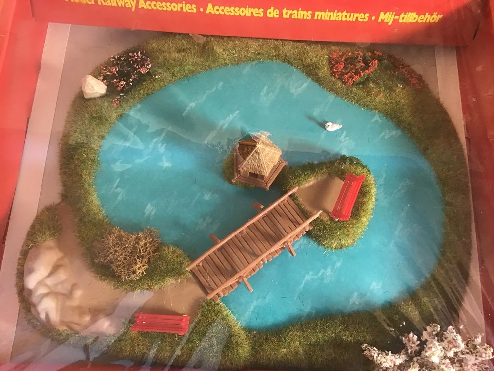 Modelleisenbahn Landschaft Teich mit Pavillon Spur H0 Busch Kaufen