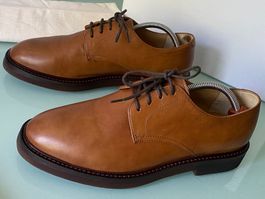 BRUNELLO CUCINELLI Oxford Derby Cognac Leder Schuhe 42