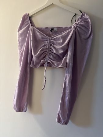 Damen Crop Top mit Puffärmeln 