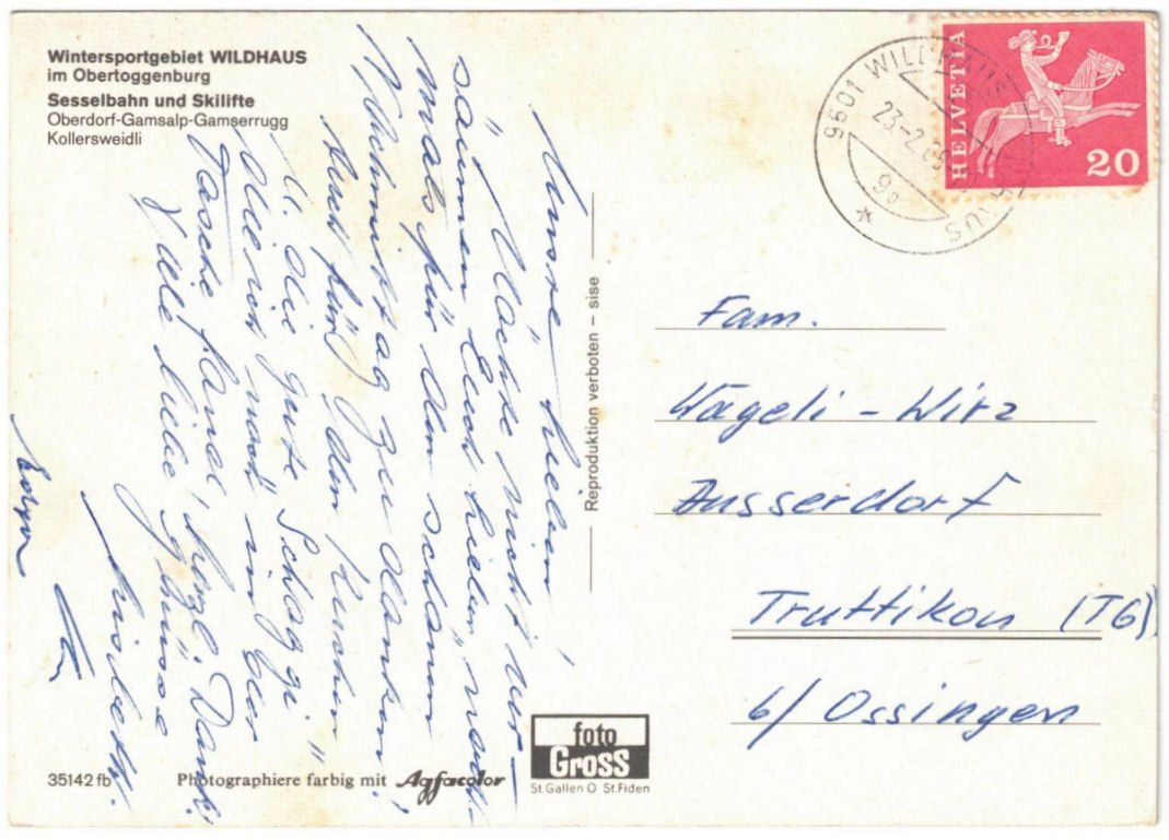 Cartoline postali: Wildhaus - 4 Bild AK – Usato da Binningen venduto da Mountainrider 1