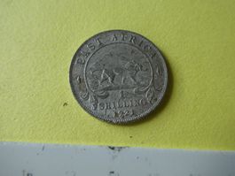 British East Africa 1921, 1 Shilling - Silber Löwenmotiv