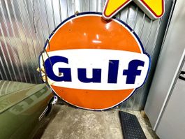 Gulf vintage sign Tankstelle Werbetafel