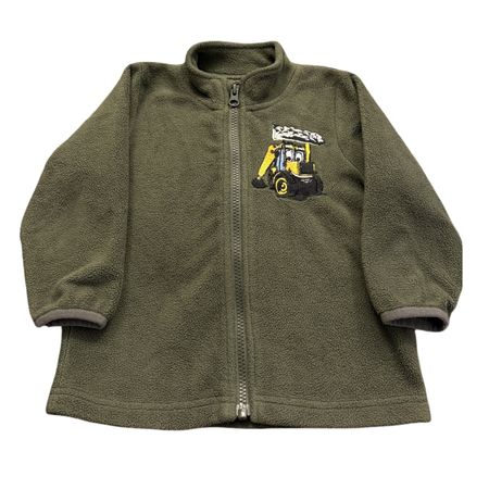 Fleece Jacket Kids Excavator Print Green Size 98 New