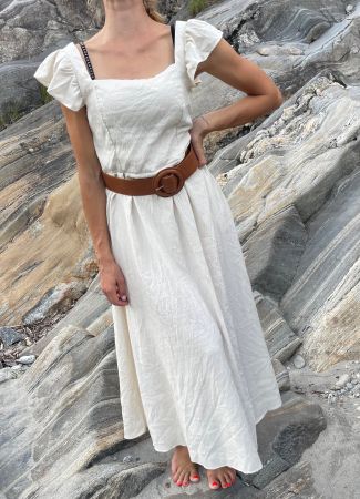 Maxi Abito elegante-colore Albicocca- tg M/L- nuovo