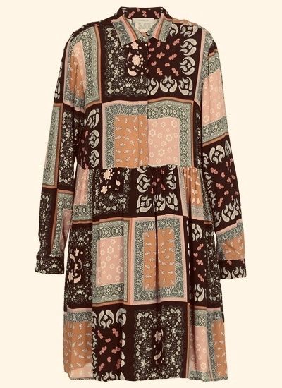 Marella Vestiti: Marella Kleid Patchwork Muster schwarz olive rosa Gr 36 – Nuovo e nell'imballaggio originale da Zürich venduto da rar_b2y9 2