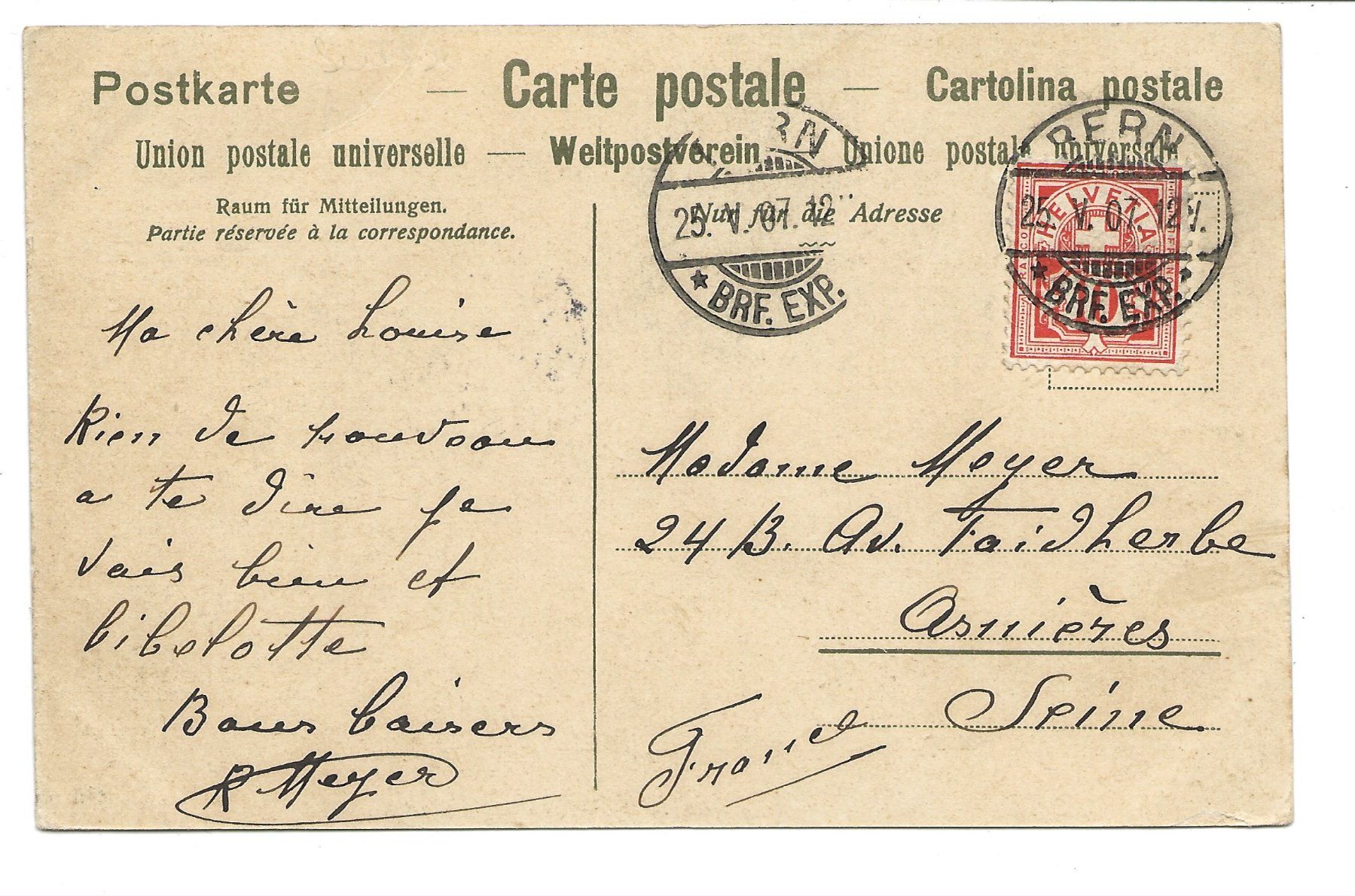 Ansichtskarten: Bern - Alt-Stadt - Rathaus - Kirche - 1907 – Gebraucht aus Engelburg von Cartophil 1