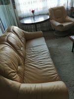 Ledersofa & beweglicher Sessel