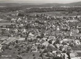 Mellingen AG Dorf Flug Aufnahme  ca, 1960 sehr gut erhalten