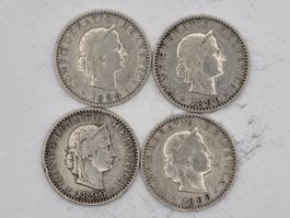 20 rappen 1899 Seltene Jahr Lot 4 Stück
