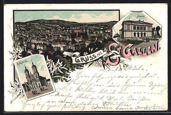 Cartes postales: Litho St. Gallen, Kathedrale und Museum – D'occasion à Berlin par bartko-reher