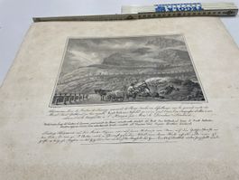 Alte Grafik, Schirmann Gotthardpass, ca. 1820, selten!