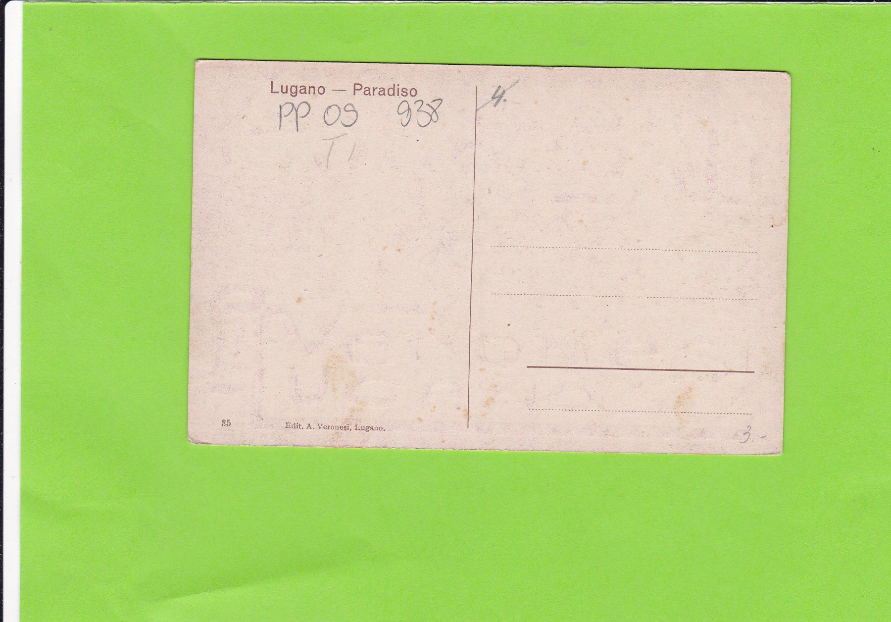 Cartoline postali: Lugano-Paradiso – Usato da St. Peterzell venduto da neckertal 1