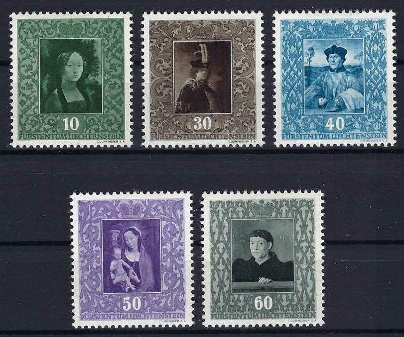 Tous les timbres: Lichtenstein tolle Serie 1949 postfrisch – D'occasion à Hitzkirch par walti1959