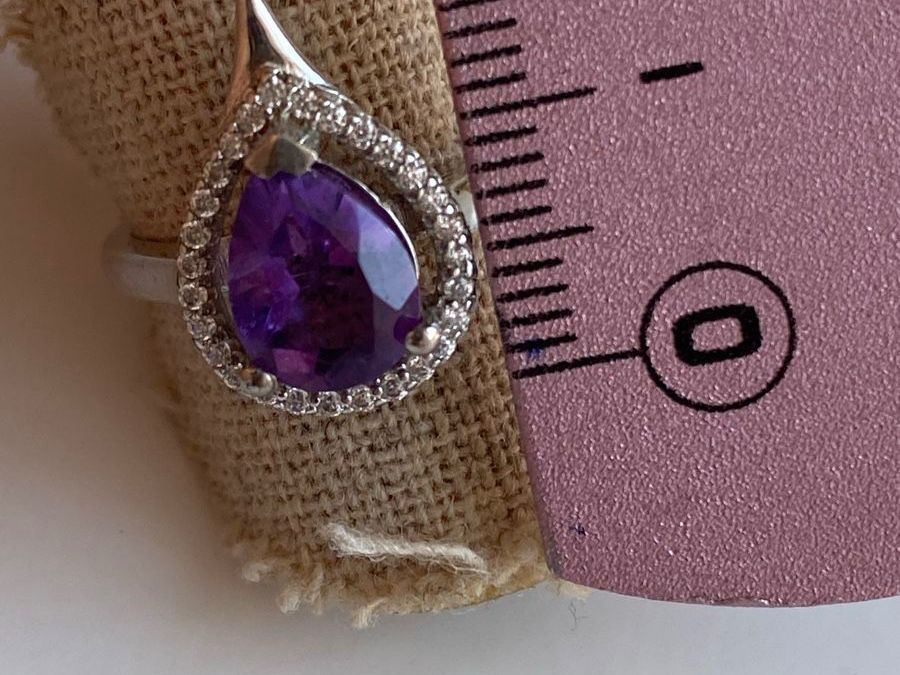 Anelli: Silber 925 Amethyst Tropfen Ring – Nuovo (secondo la descrizione) da Givisiez venduto da dor_xb9k 2