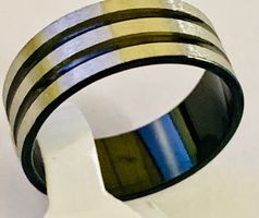 Neuer Edelstahl Ring schwarz/Silber