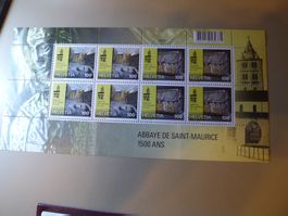 2015, 1536-1537, Sonderbogen Abtei Saint-Maurice, Postfr.**