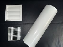 Helios Wanddurchführung mit Verschlussklappe weiss