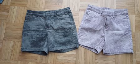 Shorts in printed flowery cotton Size EU 36 green and pink