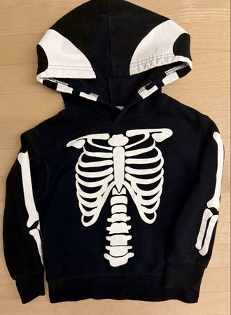 H&M Kapuzen Hoodie Skelett, Gr. 98/104 (2-4 J.)