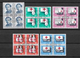 1963: Pro Patria Viererblock Serie Nr.B113--117 ET