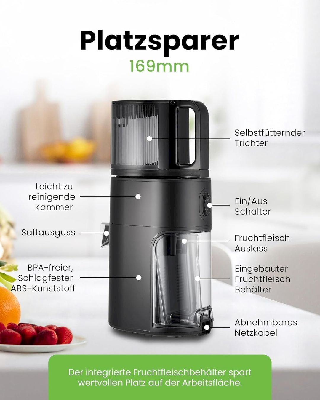 Elettrodomestici da cucina: Hurom H400 Slow Juicer mattschwarz – Nuovo e nell'imballaggio originale da Bottighofen venduto da zaap 6
