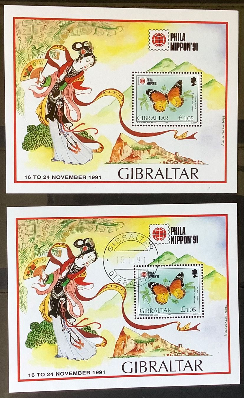 Alle Briefmarken: 1991 - Gibraltar PHILANIPPON 91´ - Block 16 Postfrisch + ET – Neu (gemäss Beschreibung) aus Liestal von Pep3