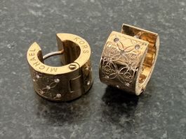 Michael Kors Creolen Gold mit MK-Logo & Kristallen 