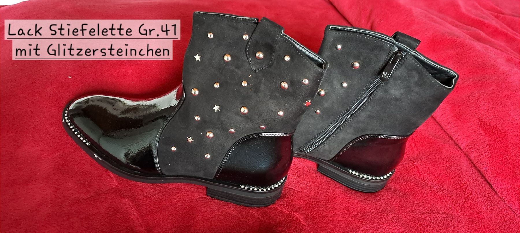 Scarpe da donna: Stiefelette mit Glitzersteinchen Gr.41 – Nuovo e nell'imballaggio originale da Sulgen venduto da Bmabi