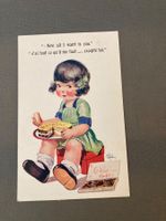 Postkarte Mädchen mit Kuchen und Pralinen 1925