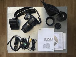 NIKON D3200 Spiegelreflex-/Digitalkamera inkl. Zubehör