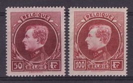 Belgien 1929: Albert I. - Kat. 264 I + 265 I ** - Kat. 270.-