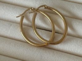 Elegante Creolen Edelstahl Orstecker Ohrschmuck Farbe :Gold