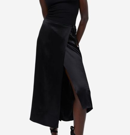 H&M Wickelrock, Jupe schwarz,Grösse 36, Viskose Versand 9.-