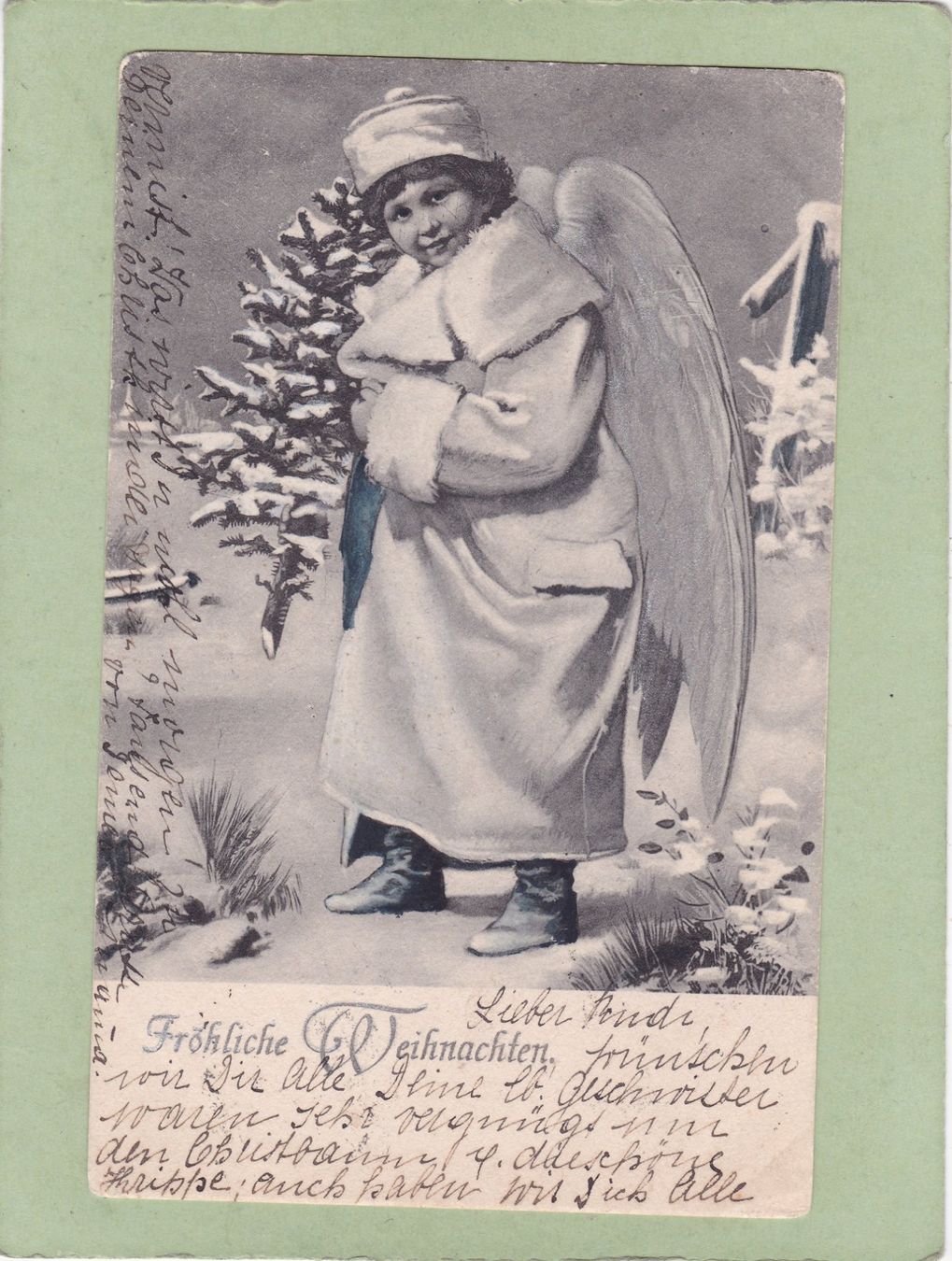 Cartoline postali: Kitsch Kind Engel Weihnachten 1905 – Usato da Herisau venduto da Lisegrat2008