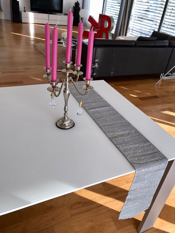 Tischlaufer Grau Silber