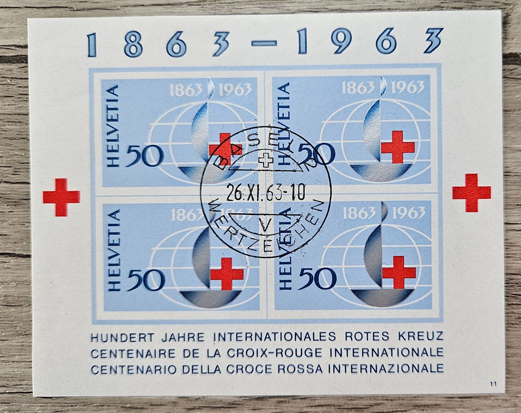 Tutti i francobolli: CL07 Bloc Timbre Suisse 1963 – Usato da Cousset venduto da Patrick_Collections