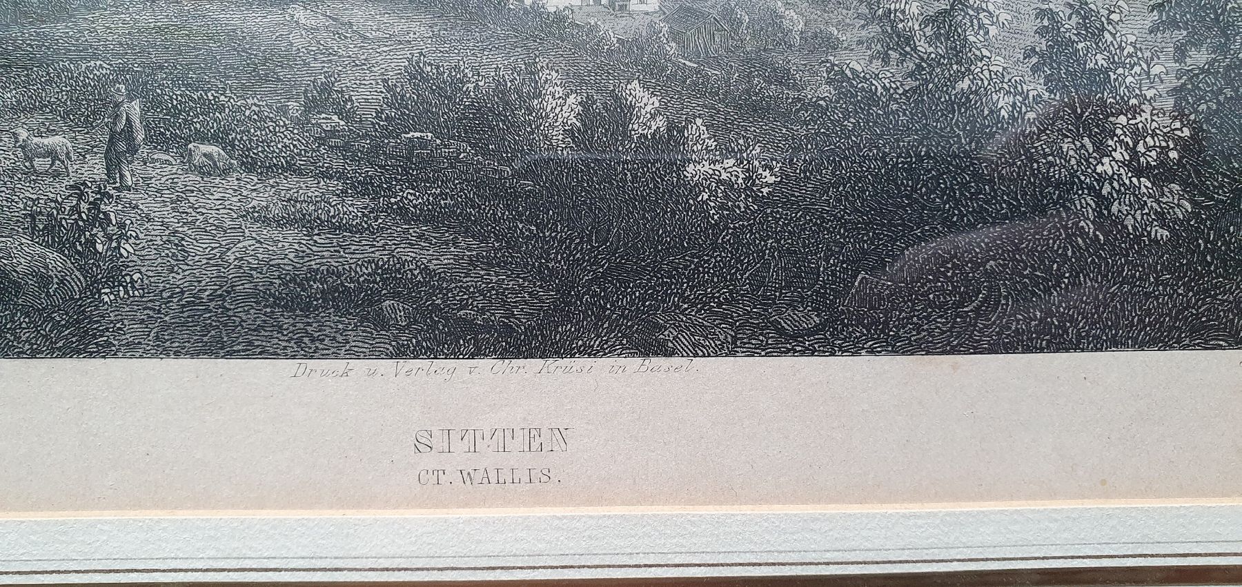 Stiche: Antiker Stich - SITTEN, im Goldrahmen – Gebraucht aus Kreuzlingen von Rschweiz1 2