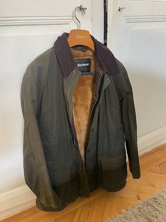 Barbour Wachsjacke mit Warm Zip-In Liner, Gr. 42, olivgrün