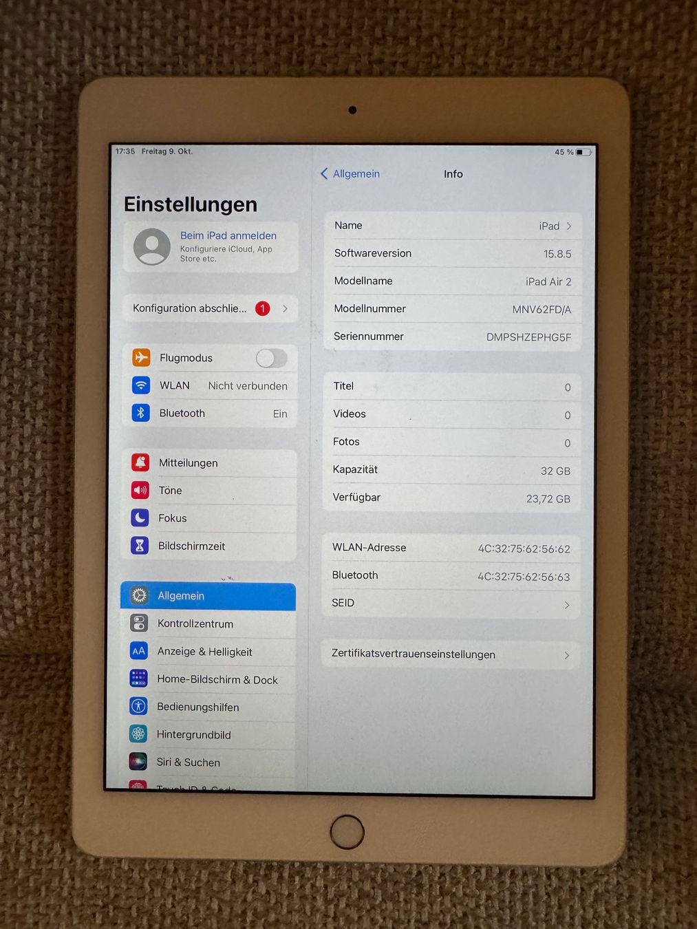Apple Tablet PC: iPad Air 2 – Usato da Adliswil venduto da Busys 1