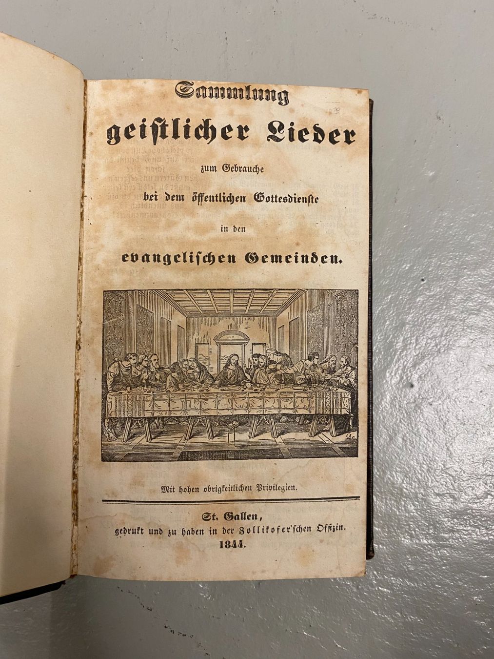 Bücher: Antikes Gesangbuch, Sammlung geistlicher Lieder, 1844 – Gebraucht aus Unterterzen von bac_287t 1