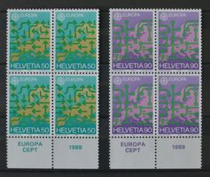 Satz Europamarken 1988, Viererblock, tadellos postfrisch