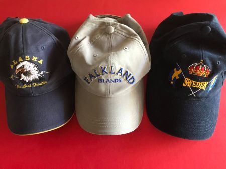 Cap Mütze Käppi Länder FALKLAND SCHWEDEN ALASKA 3 Stk
