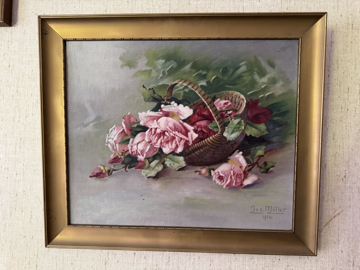 Dipinti: Antikes Gemälde Rosen Öl – Usato da Tübach venduto da Tijera 2