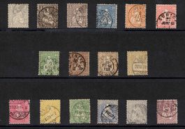 1862-78 Sitzende Helvetia, Serie Nr. 28-43 ʘ, Kat. 1'255.-