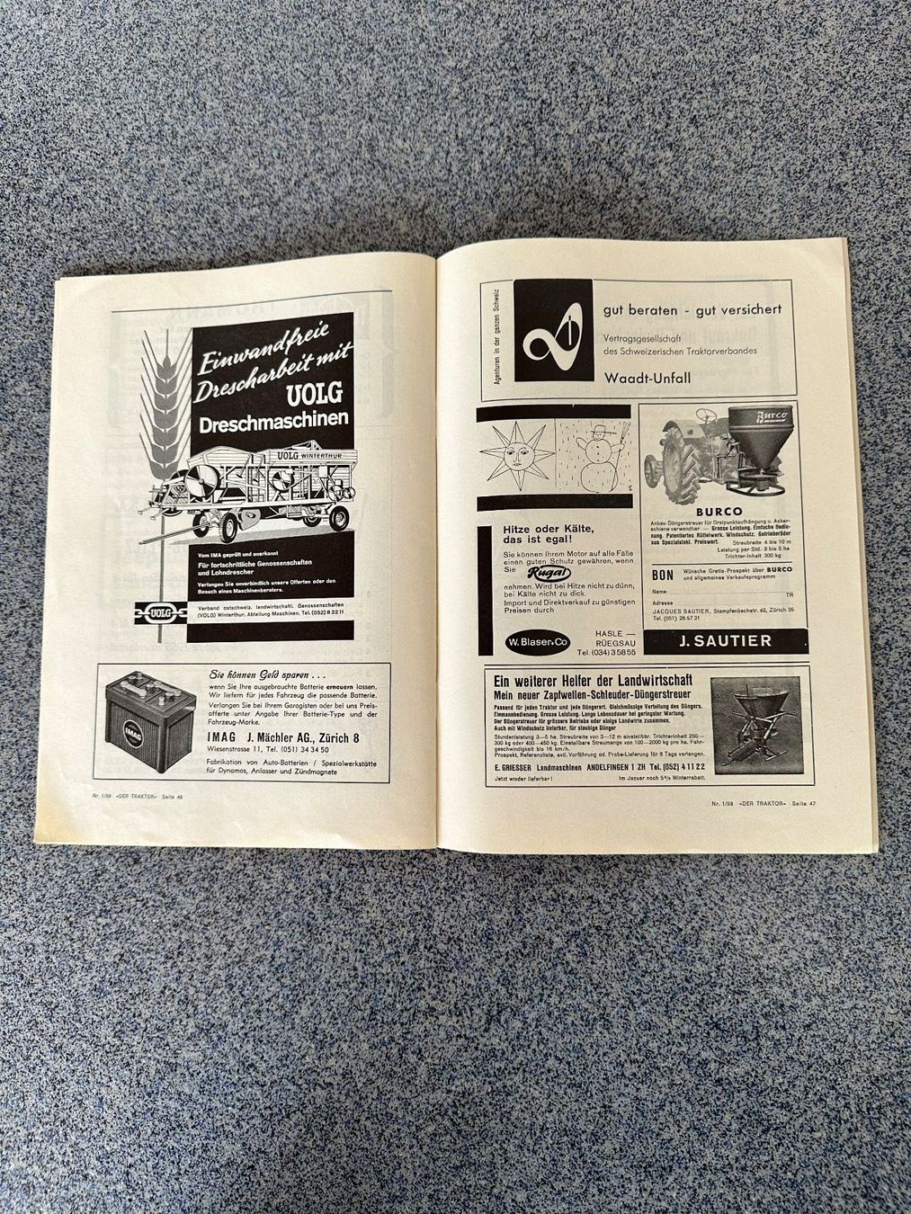 Riviste & Magazine: Zeitschrift , der Traktor , 1959 – Usato da Boswil venduto da pavo1 6